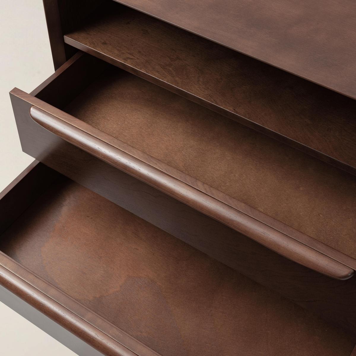 Mid-Century Nightstand with Charging Station & Shelf