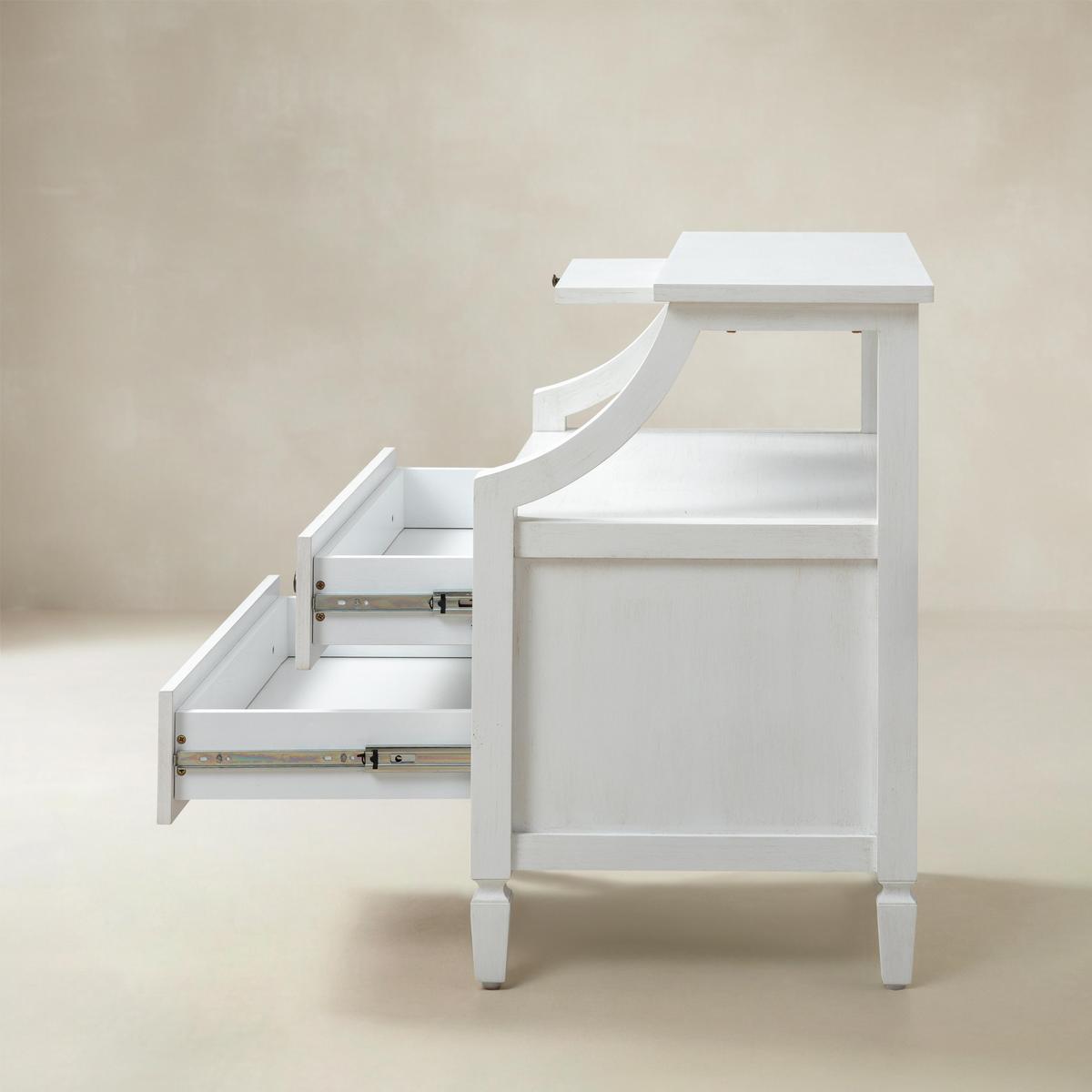 Grace Traditional 2-Drawer Bedside Table with USB & Pullout Tray