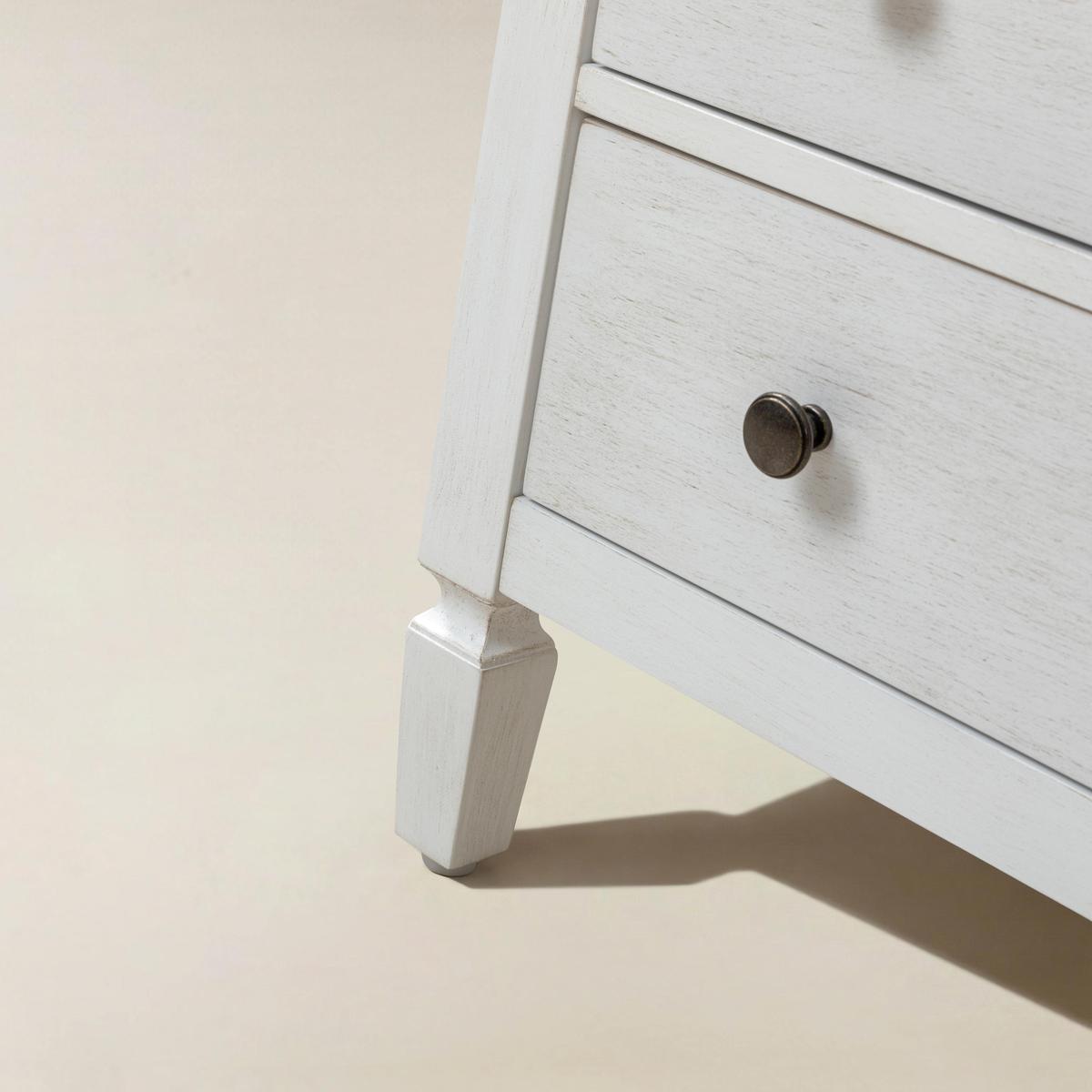 Grace Traditional 2-Drawer Bedside Table with USB & Pullout Tray