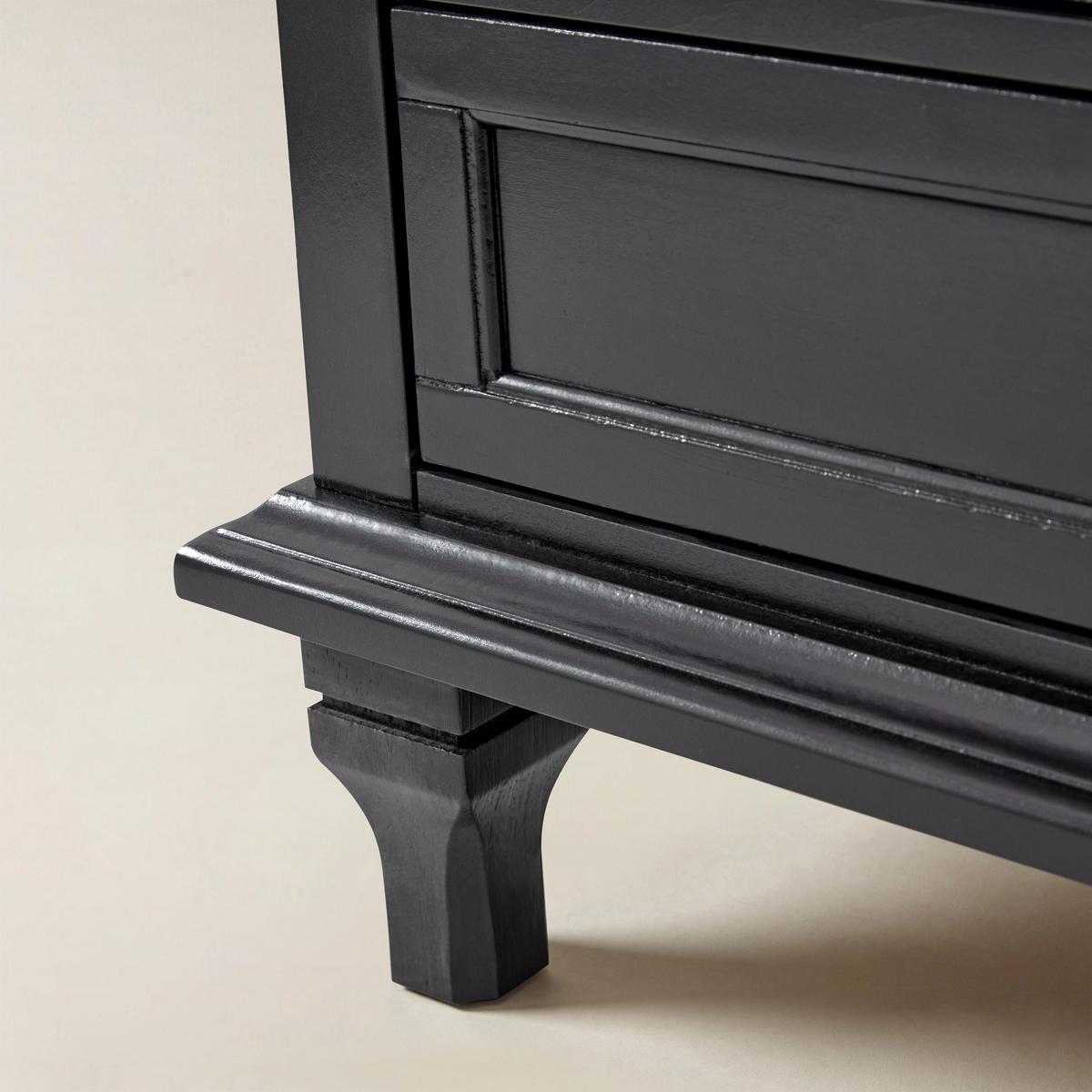 Galatea Farmhouse 3-Drawer Bedside Table with Shelf & Charging Port