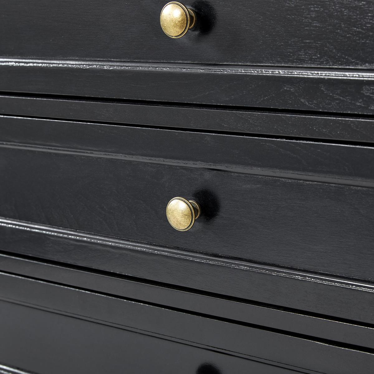 Galatea Farmhouse 3-Drawer Bedside Table with Shelf & Charging Port