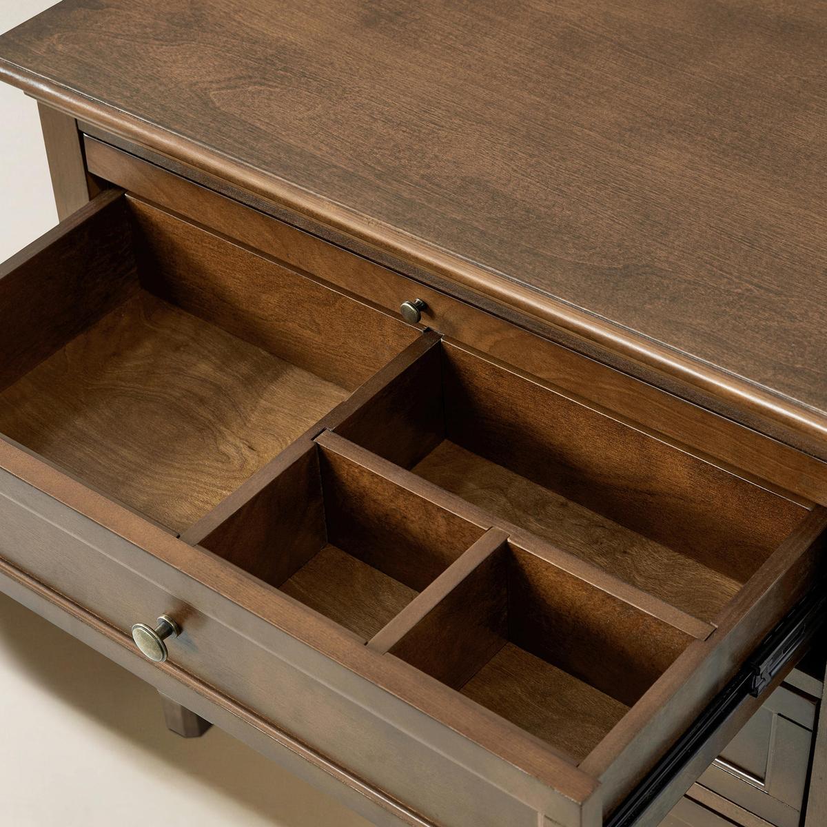 Galatea Farmhouse 3-Drawer Bedside Table with Shelf & Charging Port