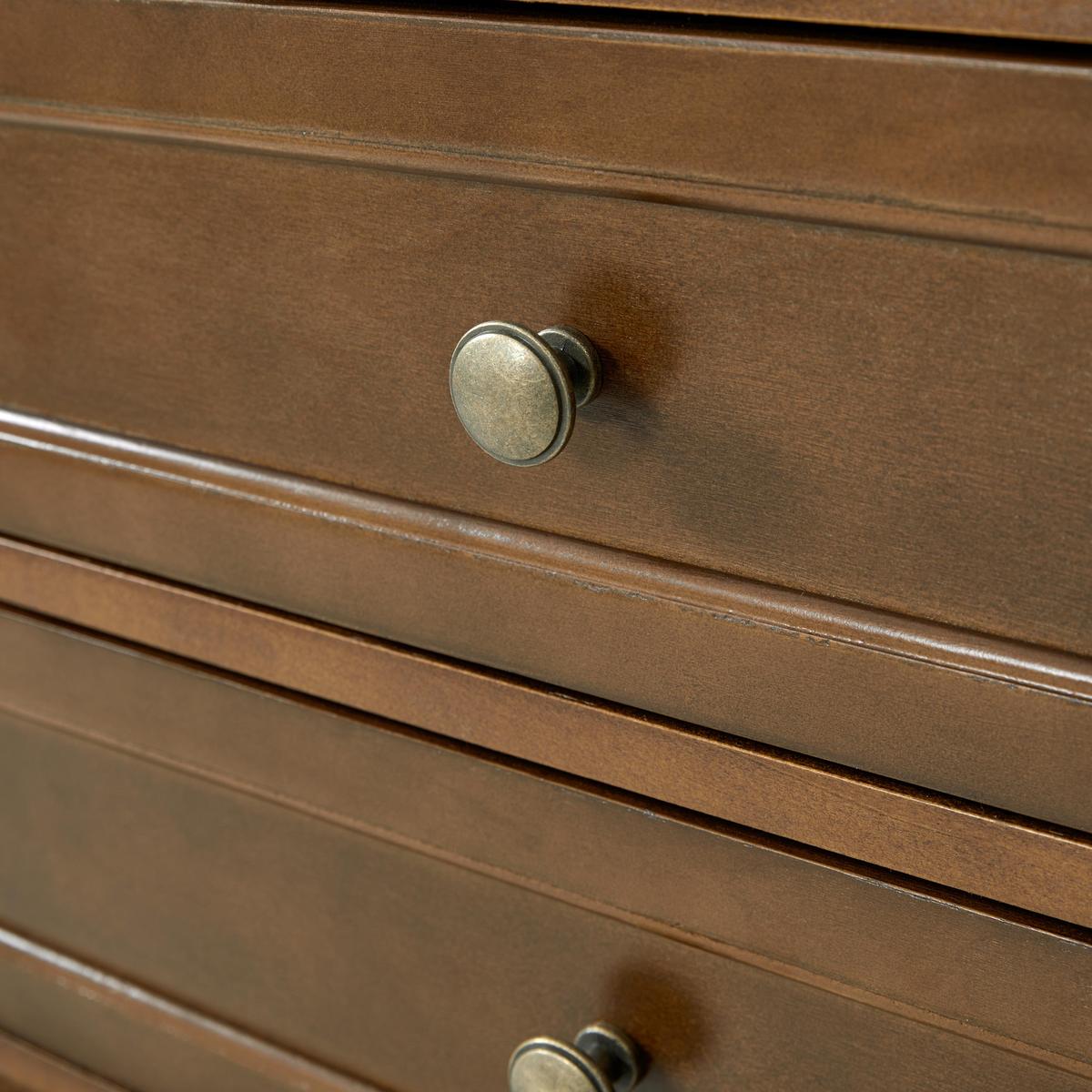 Galatea Farmhouse 3-Drawer Bedside Table with Shelf & Charging Port