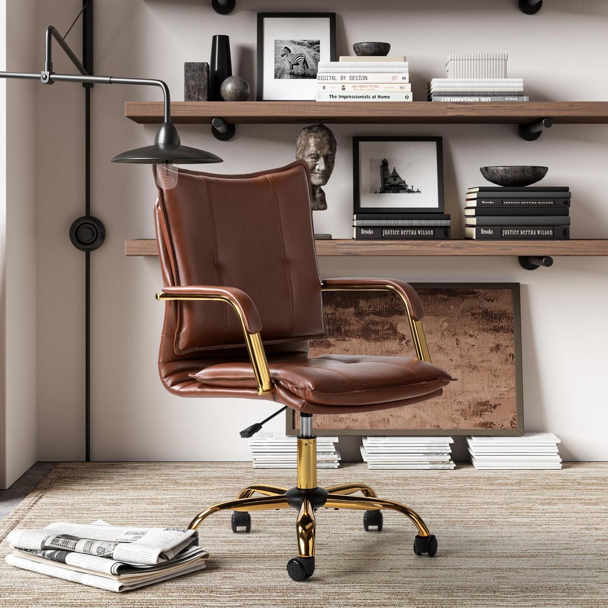 Vegan Leather Adjustable Task Chair