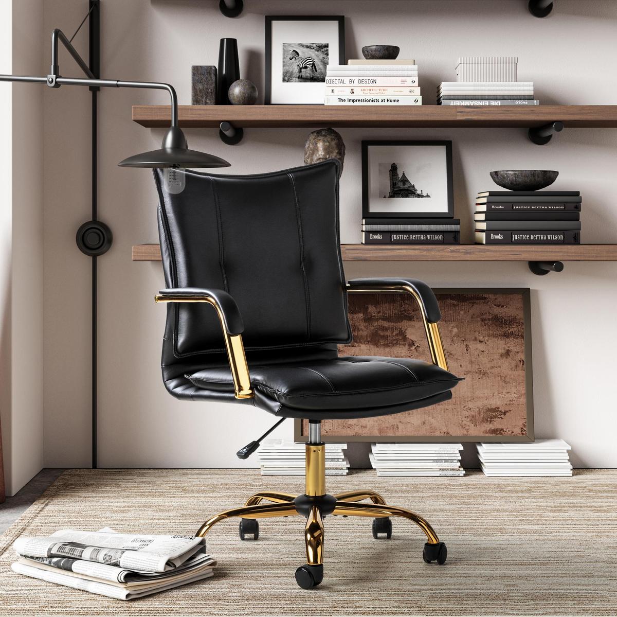 Vegan Leather Adjustable Task Chair