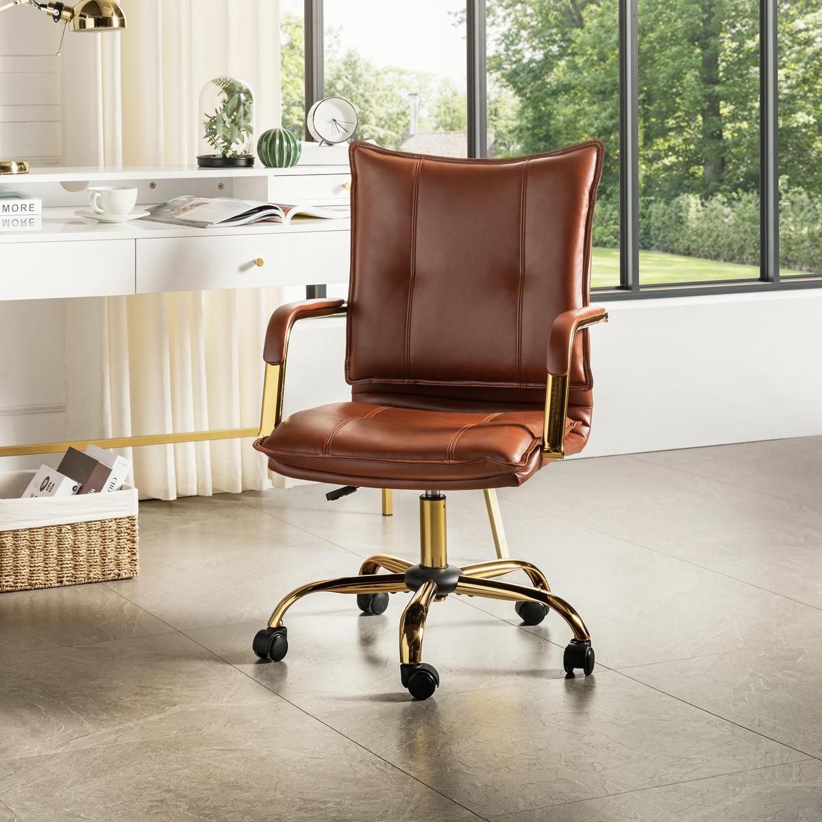 Vegan Leather Adjustable Task Chair
