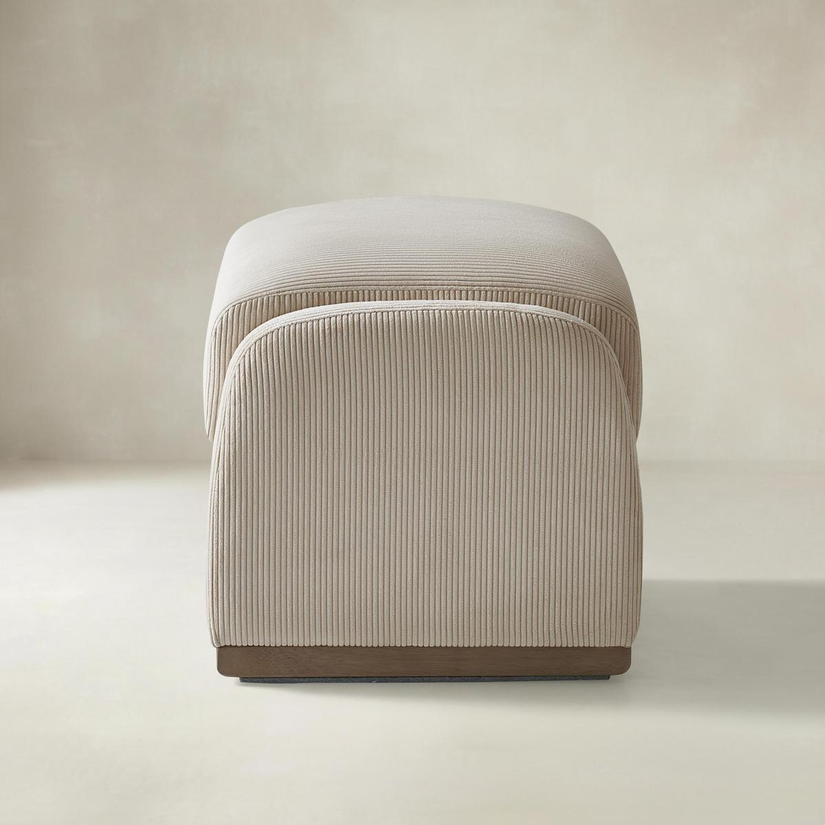 Randolph Rounded Modern Design Corduroy Ottoman