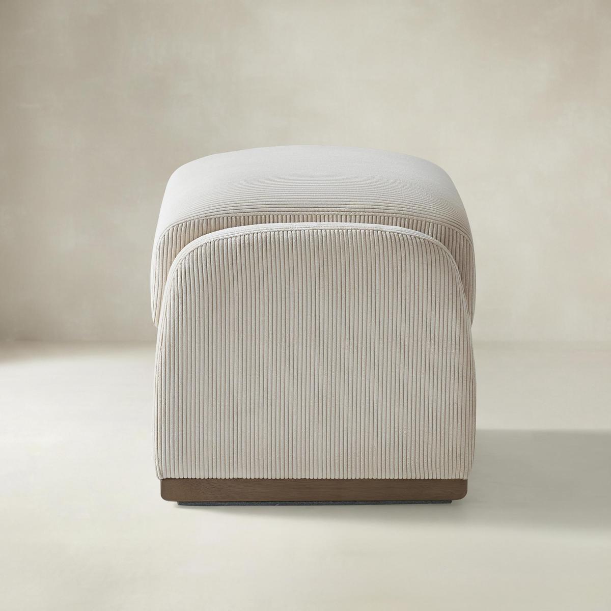 Randolph Rounded Modern Design Corduroy Ottoman