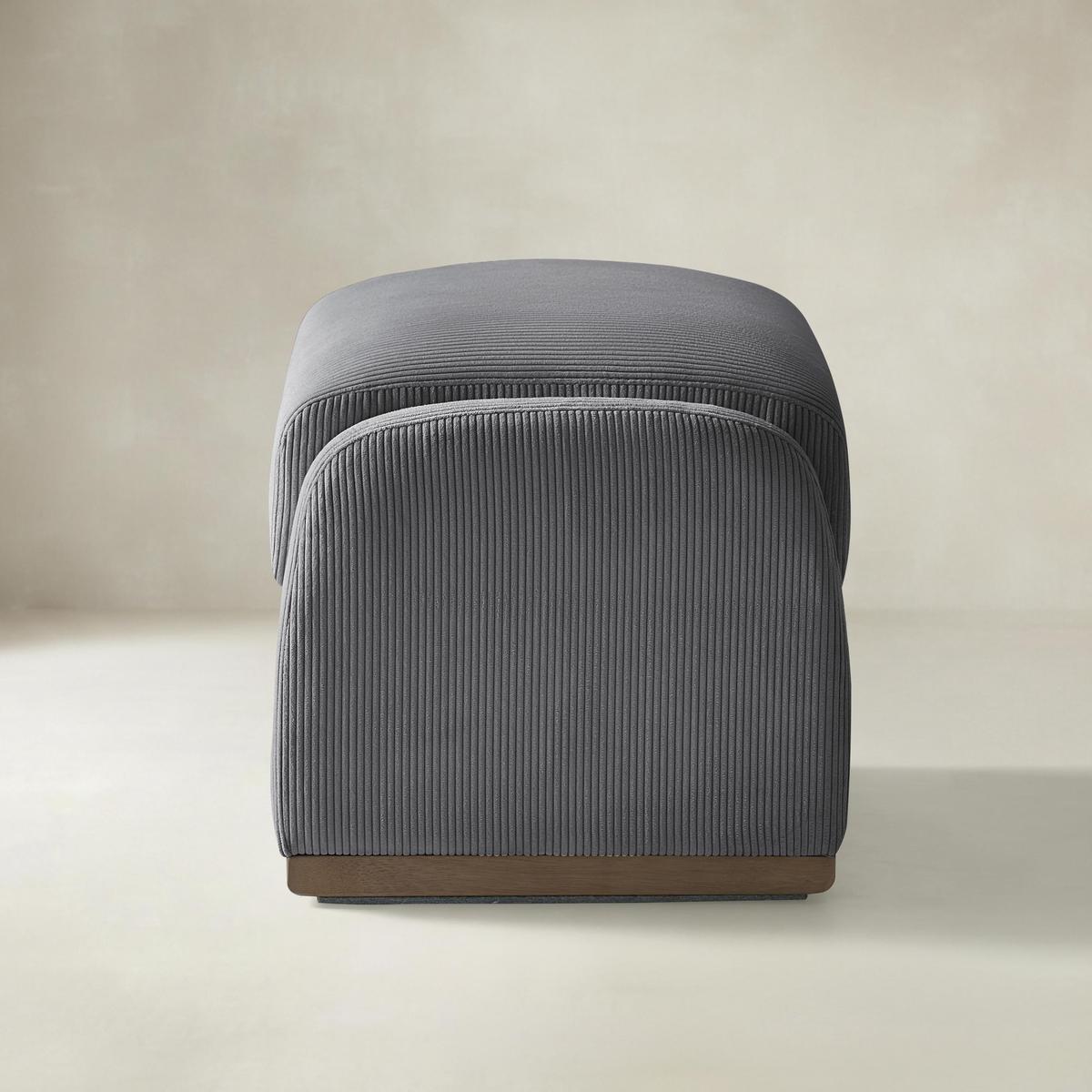 Randolph Rounded Modern Design Corduroy Ottoman