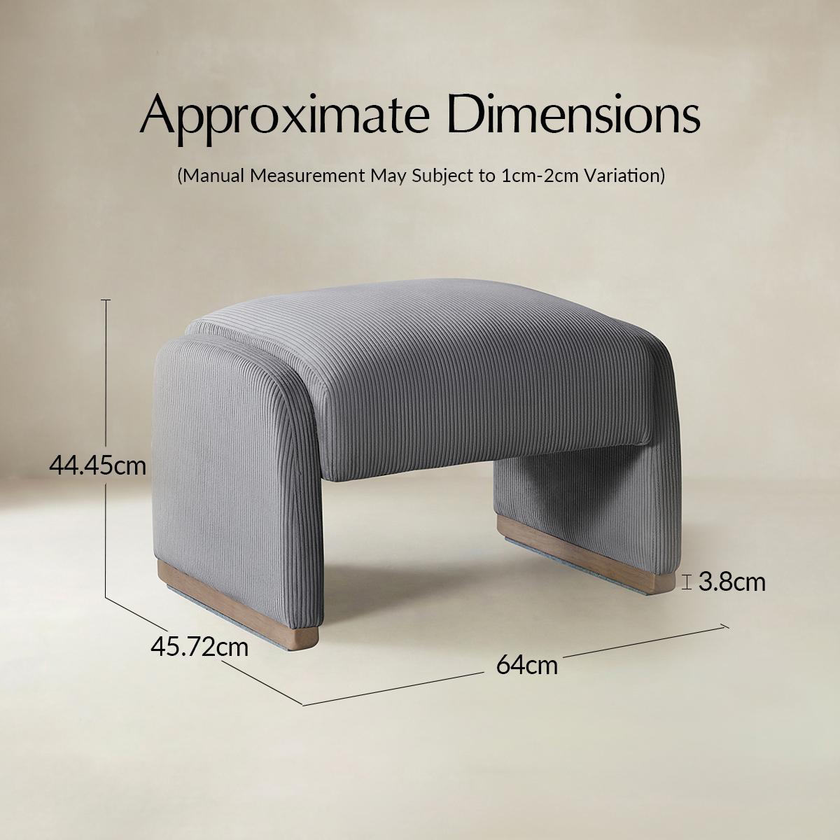 Randolph Rounded Modern Design Corduroy Ottoman