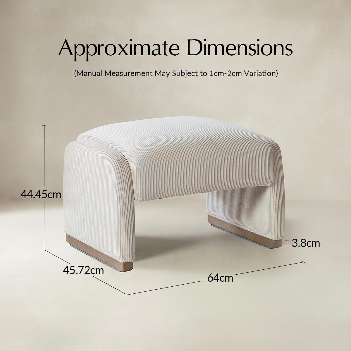 Randolph Rounded Modern Design Corduroy Ottoman