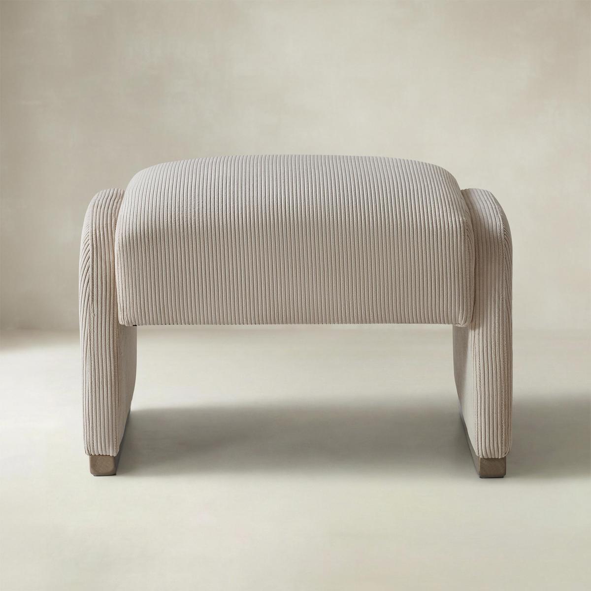Rounded Modern Design Corduroy Ottoman