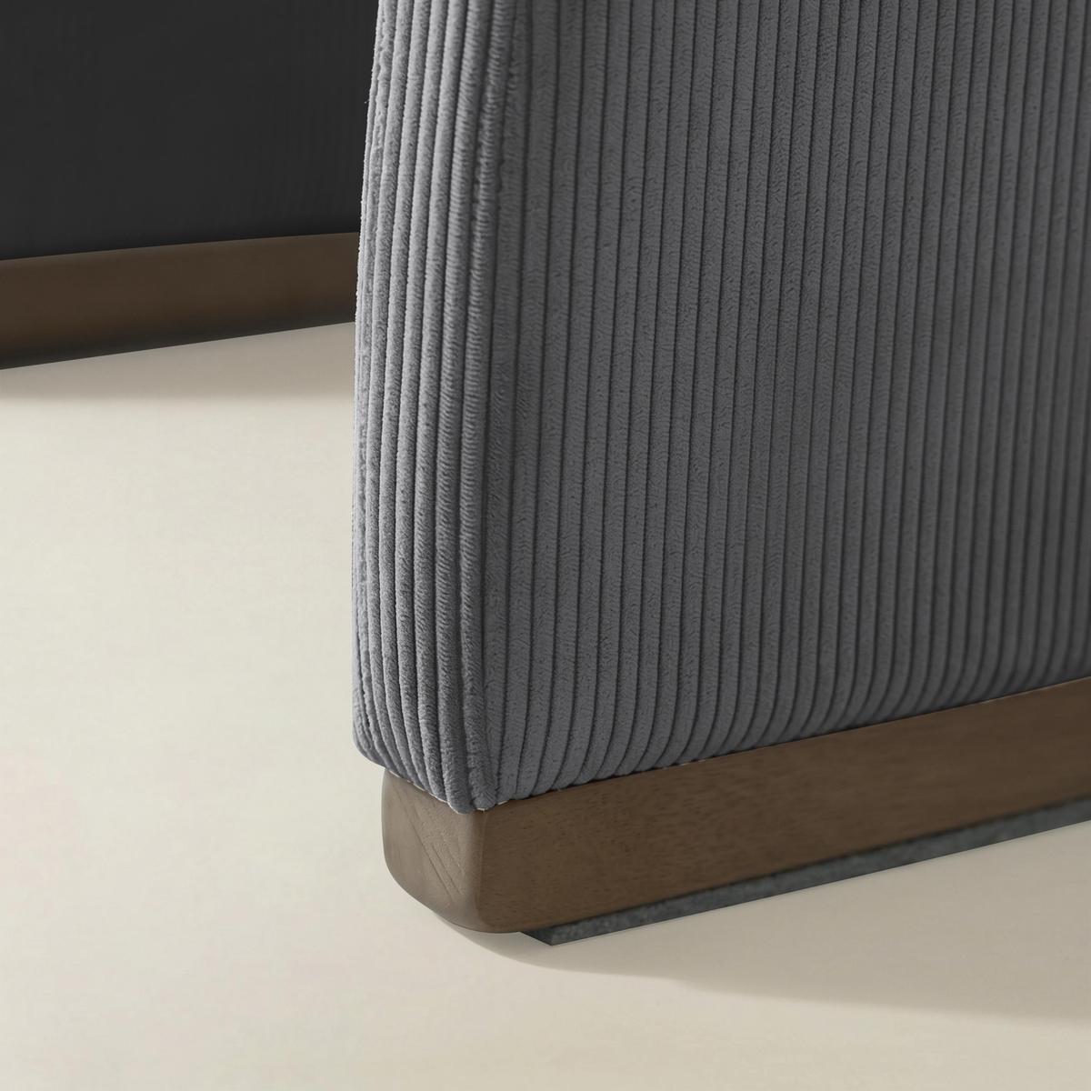 Randolph Rounded Modern Design Corduroy Ottoman