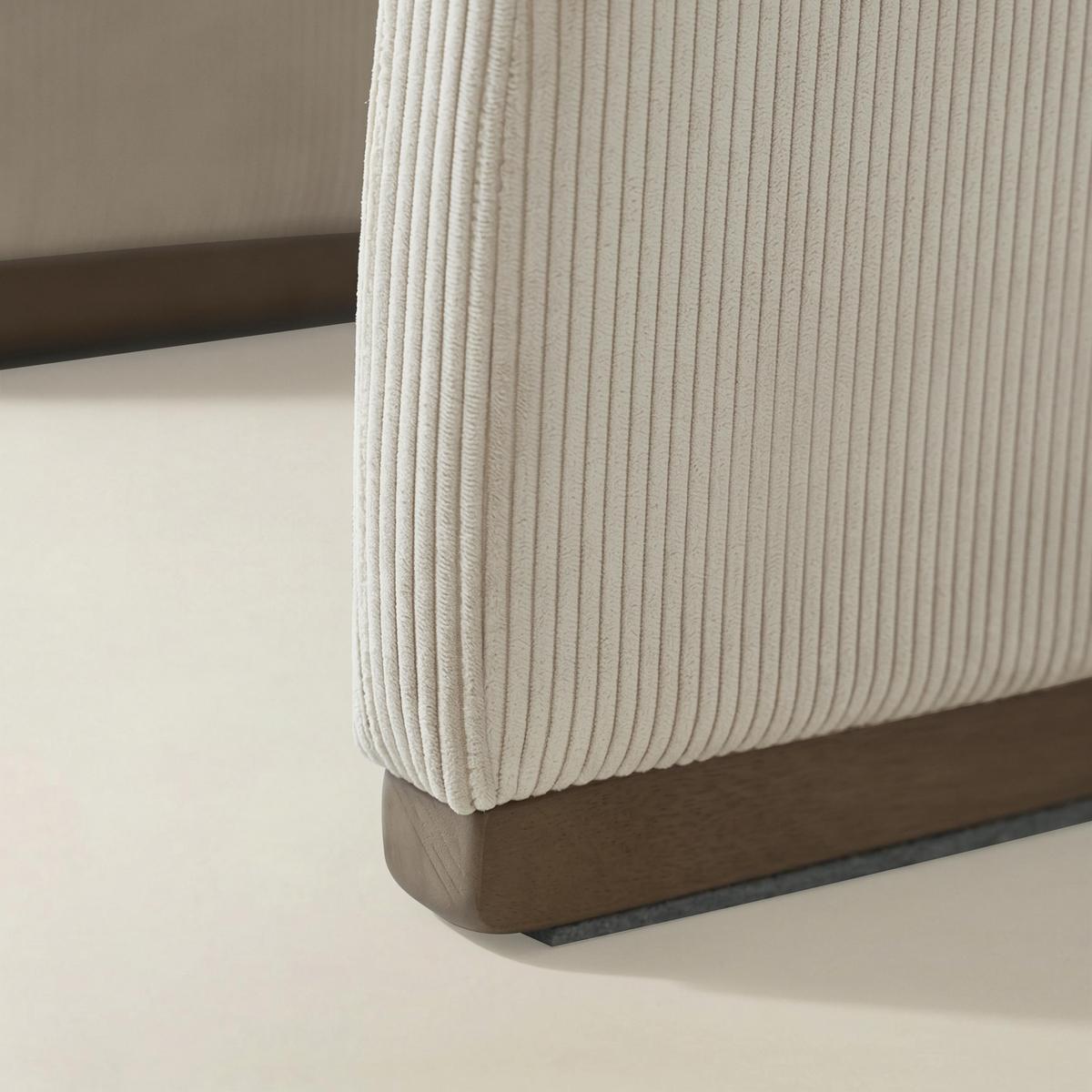 Randolph Rounded Modern Design Corduroy Ottoman