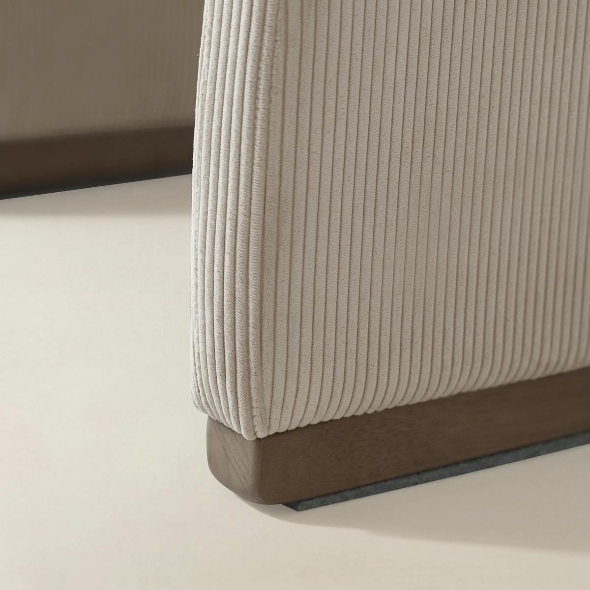 Randolph Rounded Modern Design Corduroy Ottoman