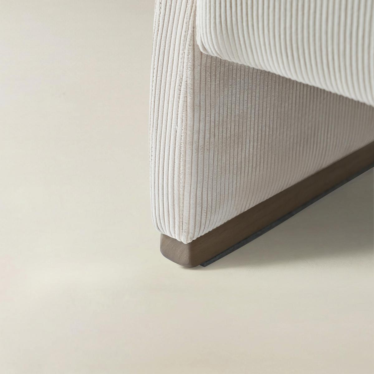 Randolph Rounded Modern Design Corduroy Ottoman