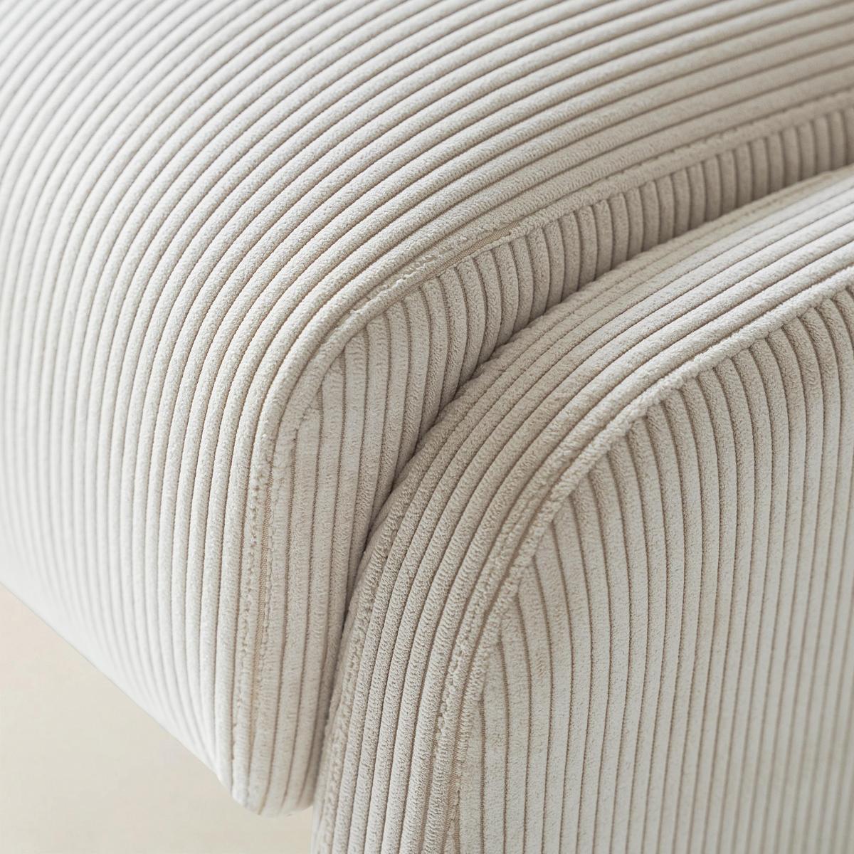 Randolph Rounded Modern Design Corduroy Ottoman