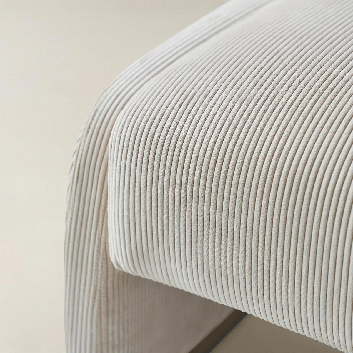 Randolph Rounded Modern Design Corduroy Ottoman