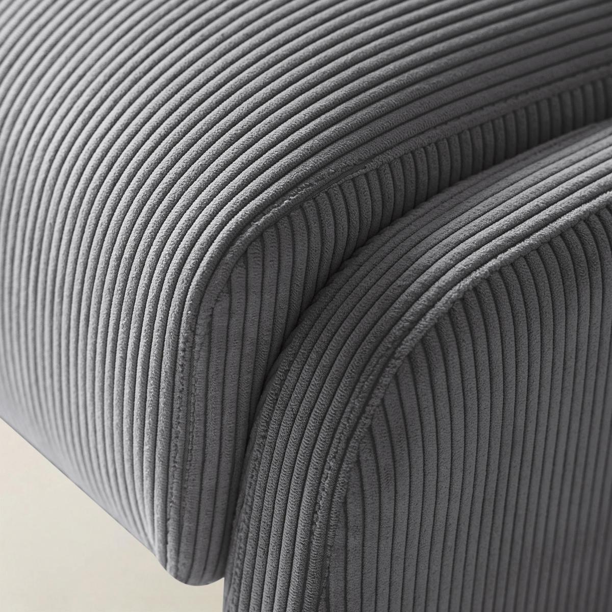 Randolph Rounded Modern Design Corduroy Ottoman