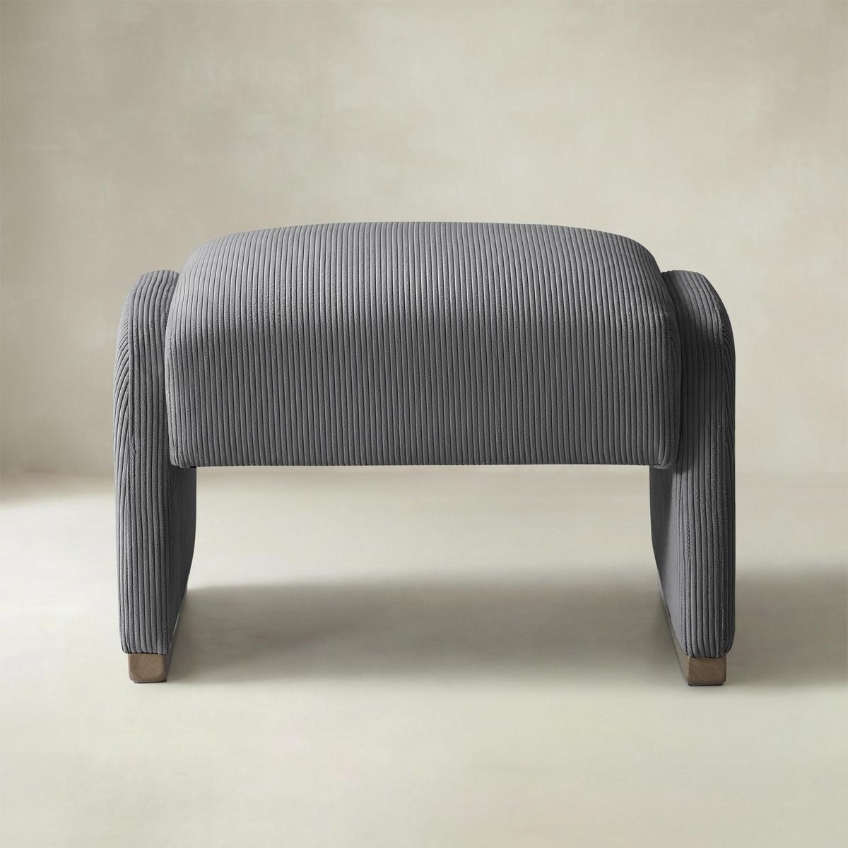 Randolph Rounded Modern Design Corduroy Ottoman