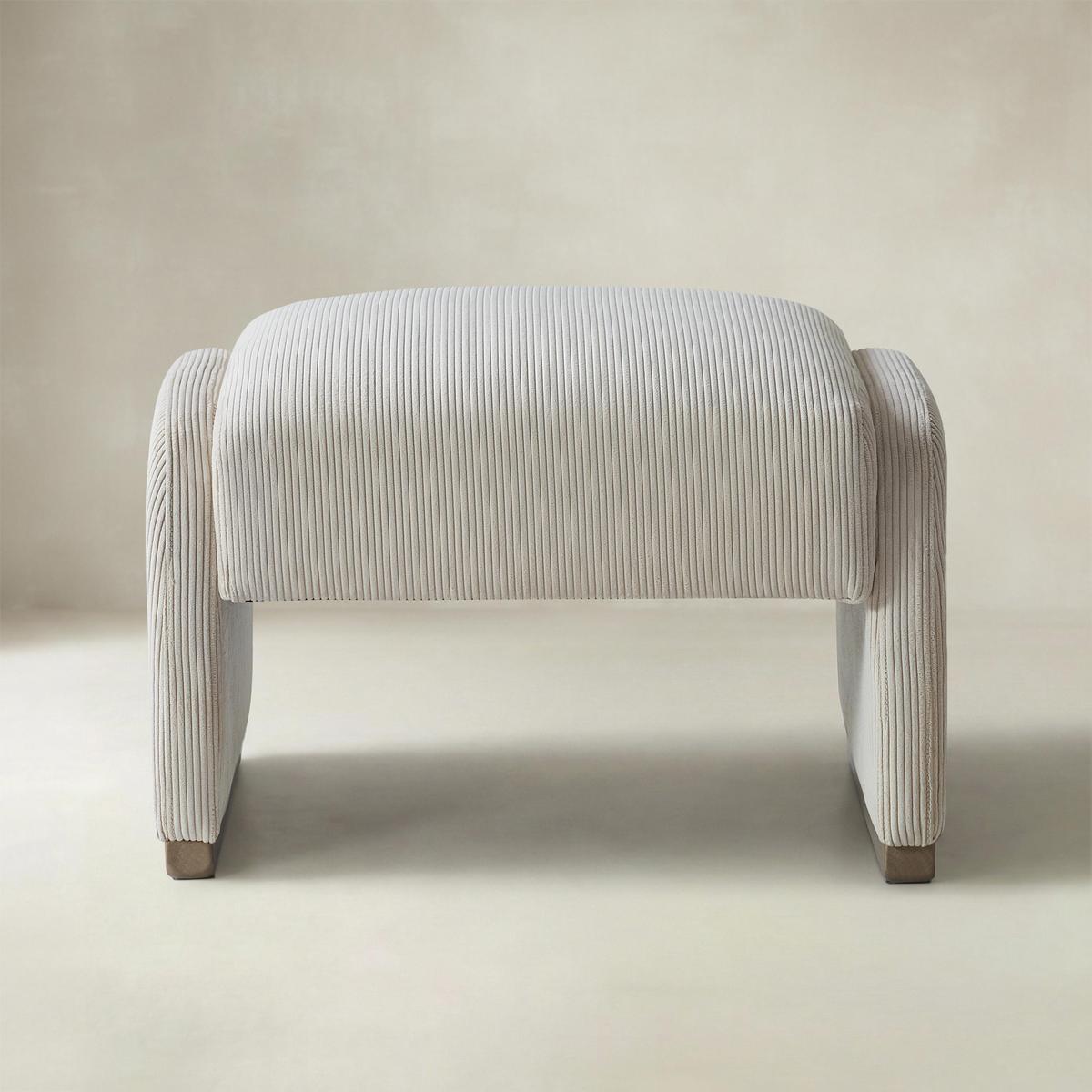 Randolph Rounded Modern Design Corduroy Ottoman