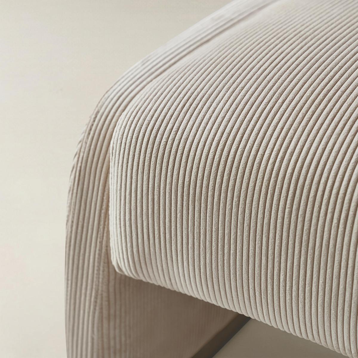 Rounded Modern Design Corduroy Ottoman