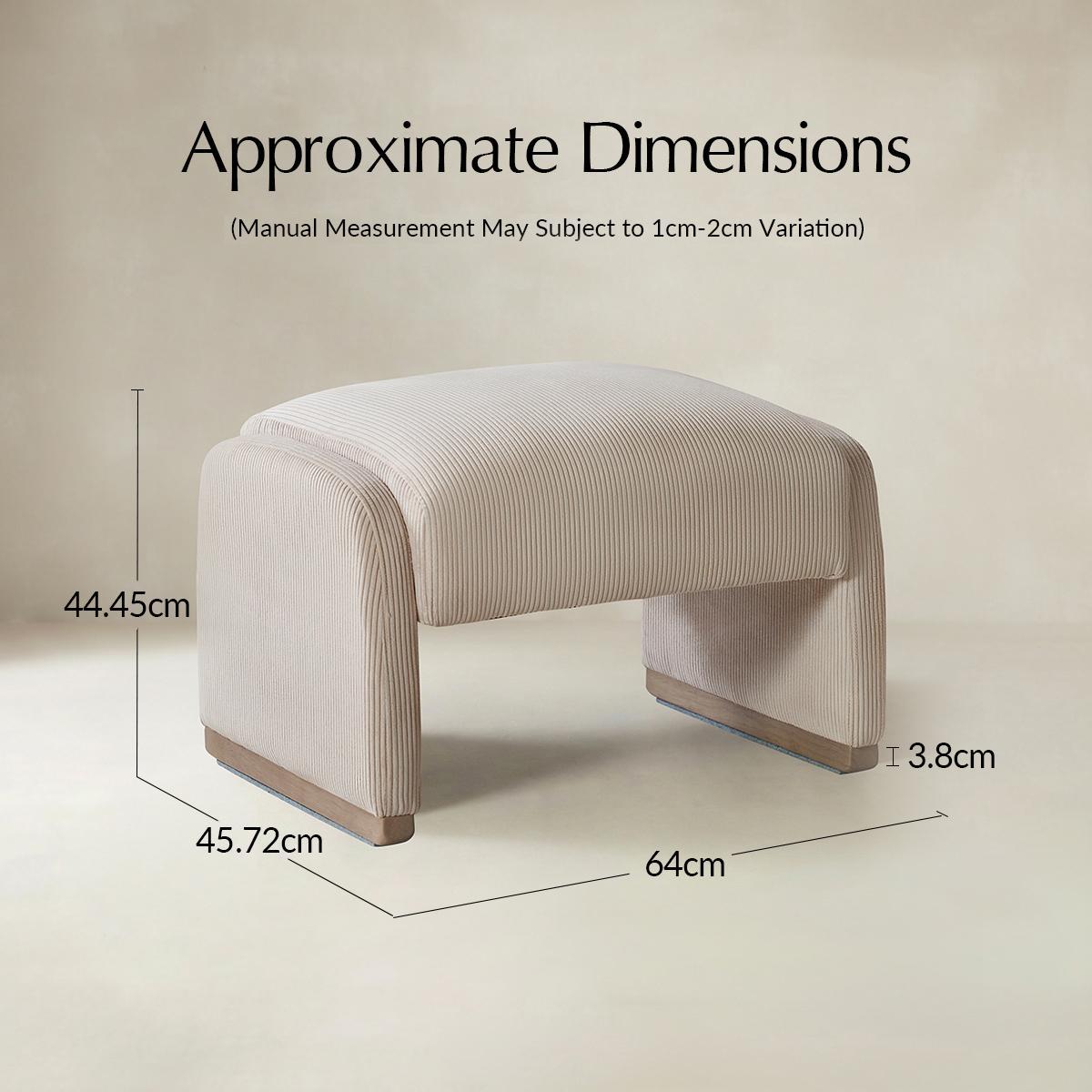 Rounded Modern Design Corduroy Ottoman