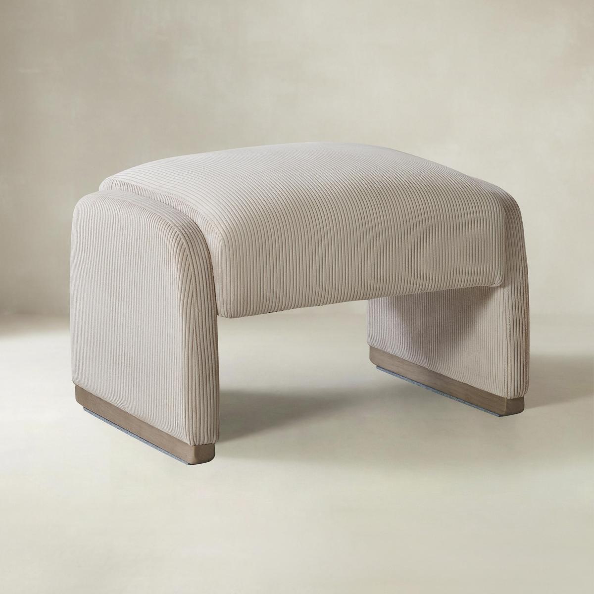 Randolph Rounded Modern Design Corduroy Ottoman