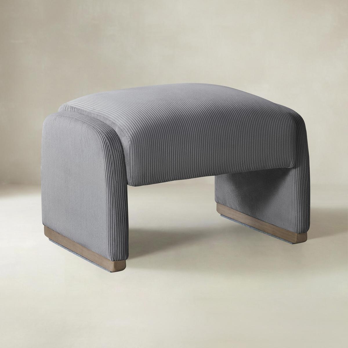 Randolph Rounded Modern Design Corduroy Ottoman
