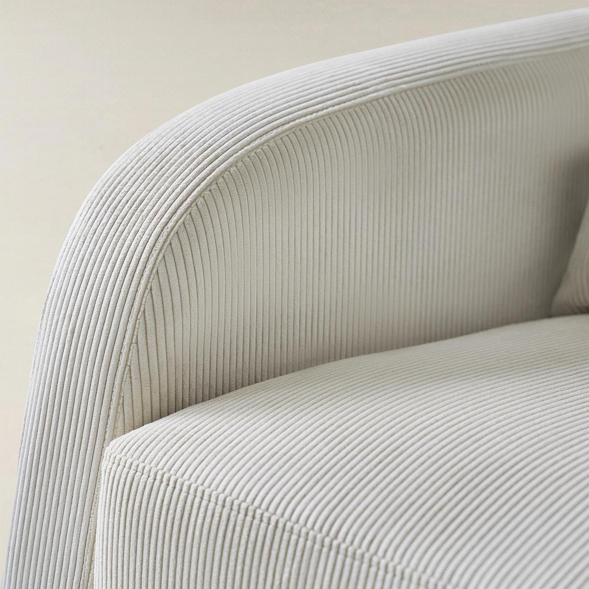 Rocking Chair in Corduroy with Lumbar Pillow & Wood Base