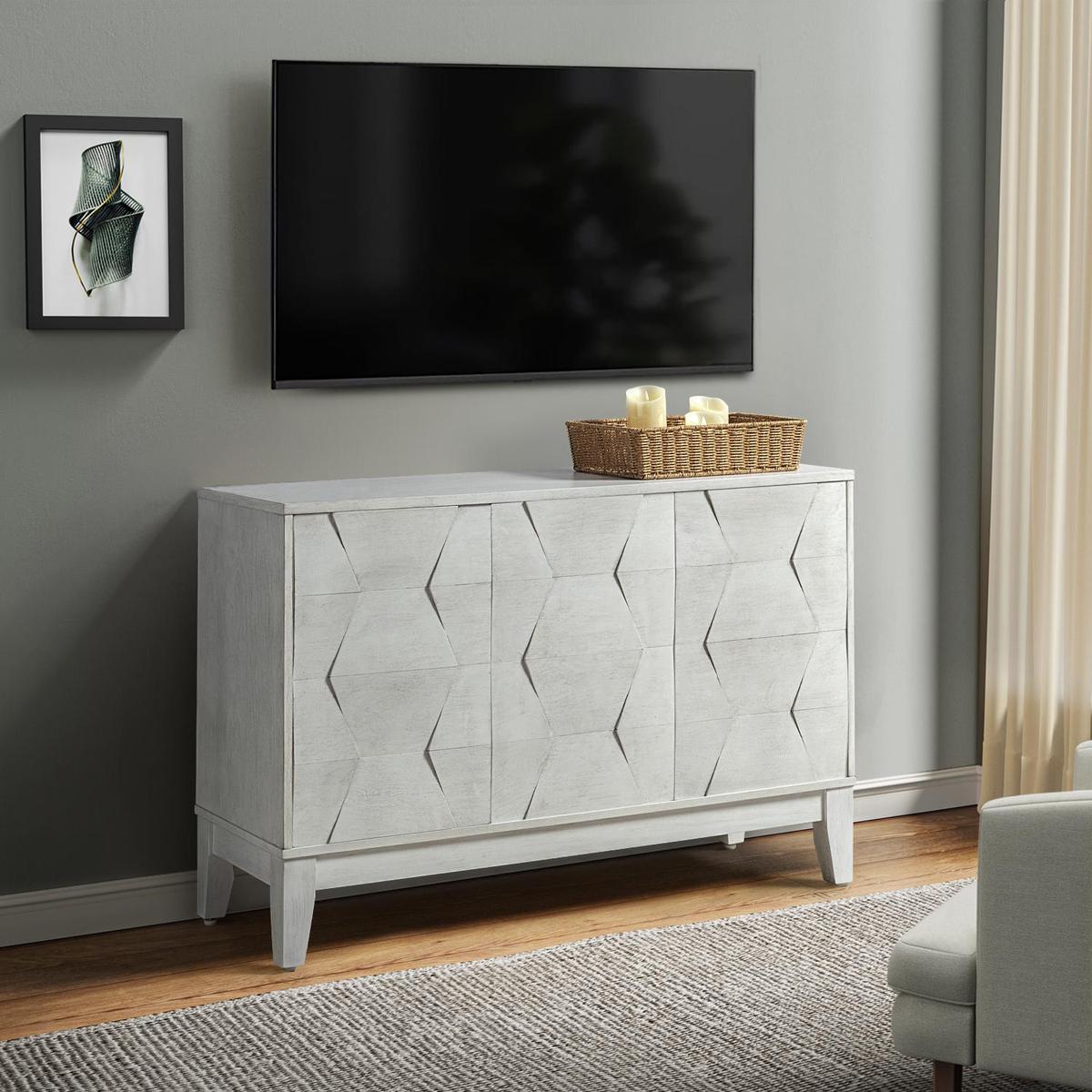 Kamu 115 cm Wide Sideboard with 3 Push-to-Open Doors