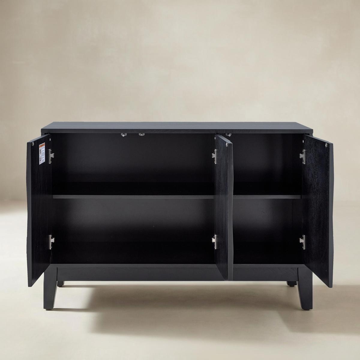 Kamu 115 cm Wide Sideboard with 3 Push-to-Open Doors