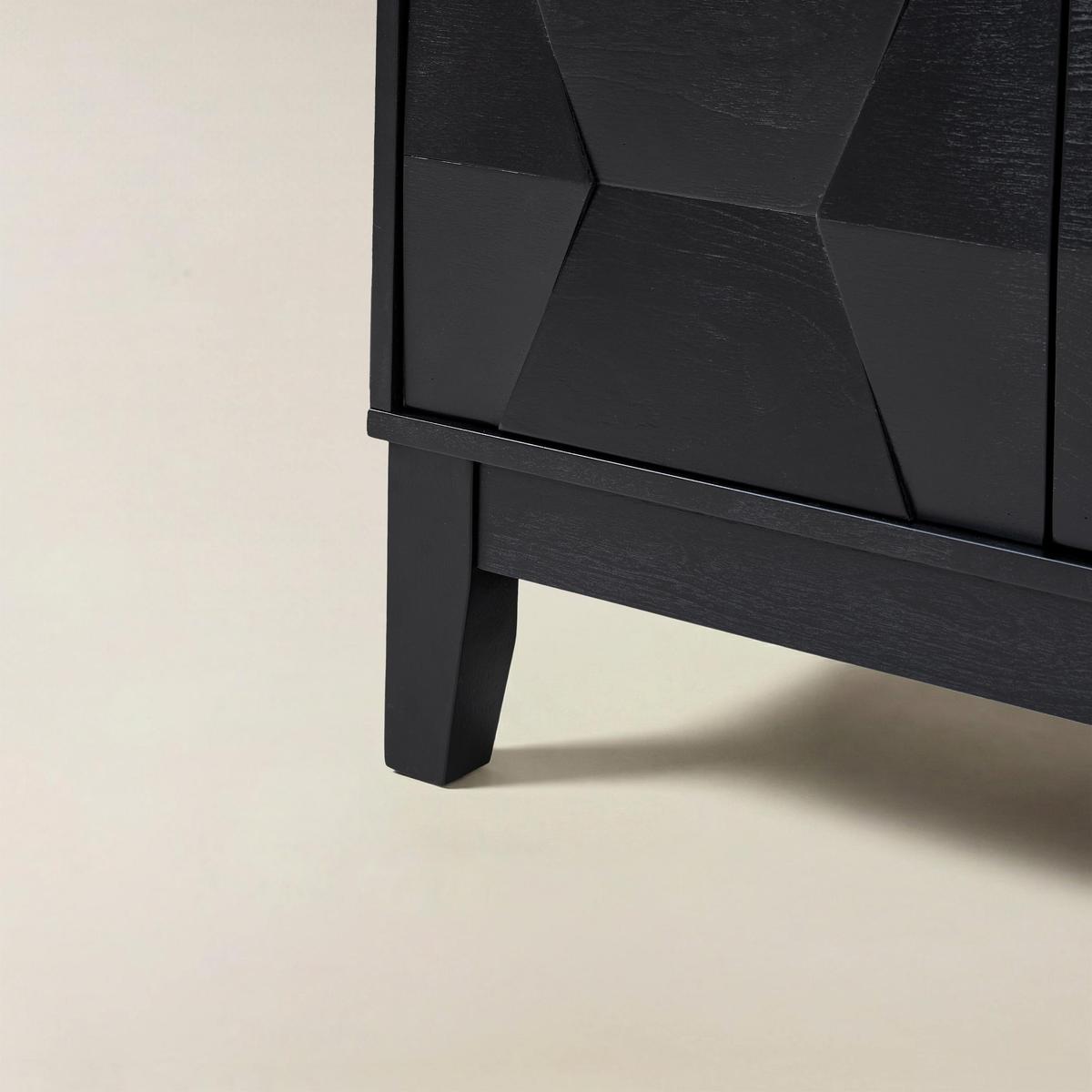 Kamu 115 cm Wide Sideboard with 3 Push-to-Open Doors