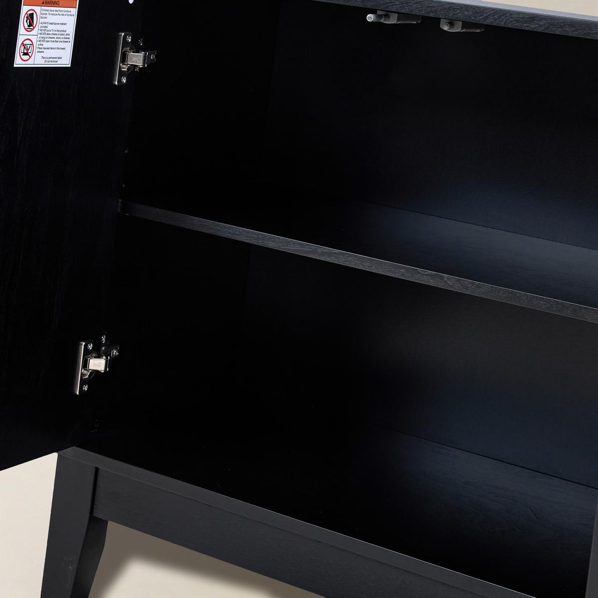 Kamu 115 cm Wide Sideboard with 3 Push-to-Open Doors