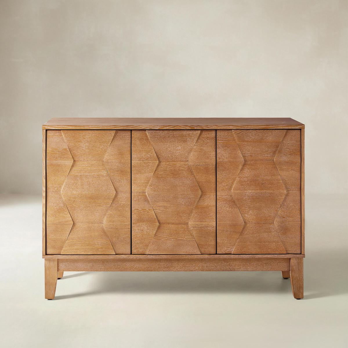 Kamu 115 cm Wide Sideboard with 3 Push-to-Open Doors