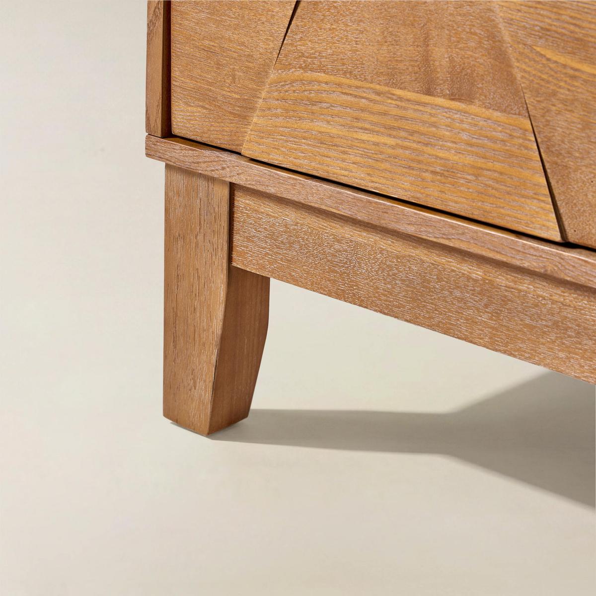 Kamu 115 cm Wide Sideboard with 3 Push-to-Open Doors