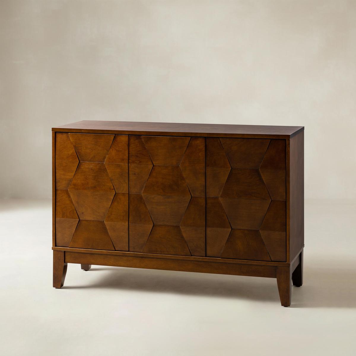 Kamu 115 cm Wide Sideboard with 3 Push-to-Open Doors