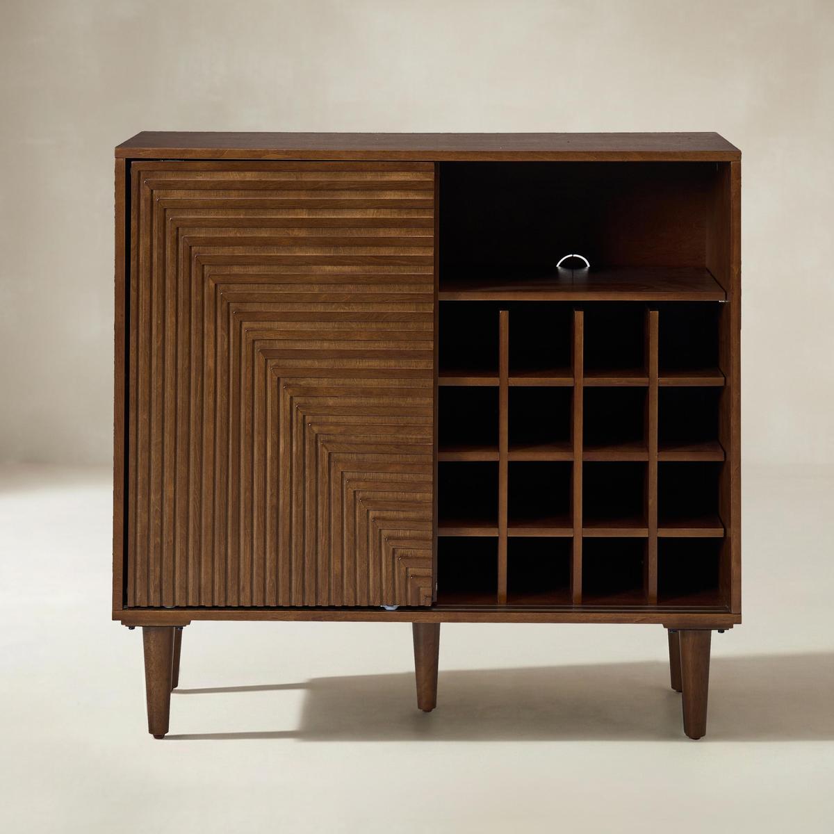 Archie 2 Door Accent Cabinet with Wine Rack and Adjustable Shelf