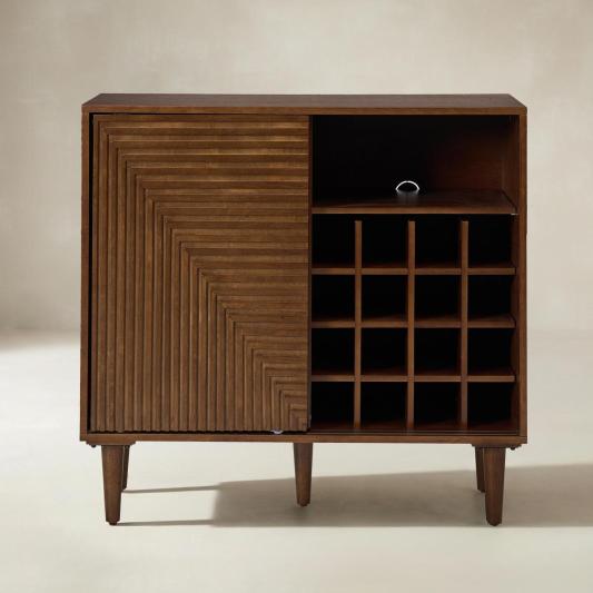 Archie 2 Door Accent Cabinet with Wine Rack and Adjustable Shelf