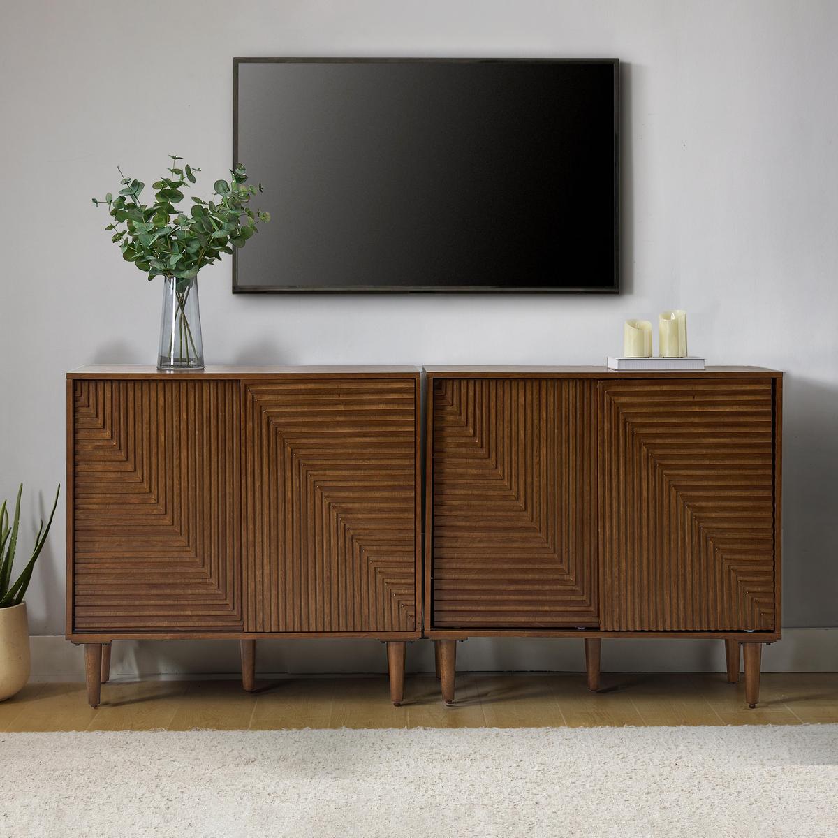 Archie 2 Door Accent Cabinet with Wine Rack and Adjustable Shelf