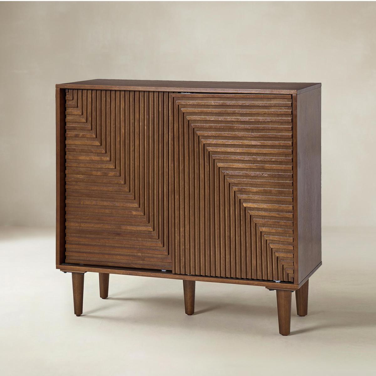 Archie 2 Door Accent Cabinet with Wine Rack and Adjustable Shelf