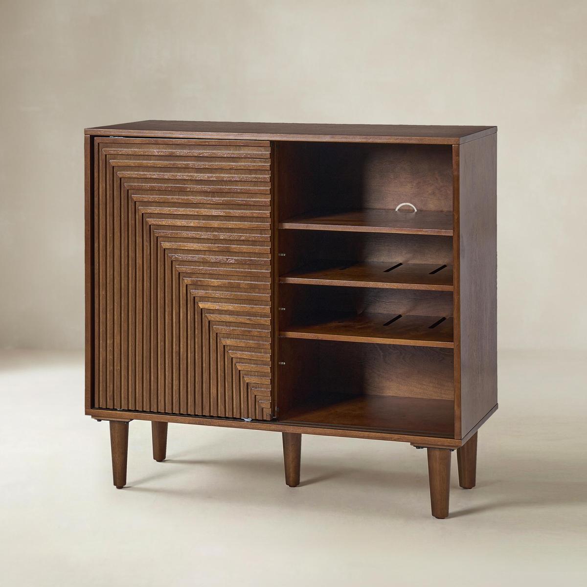 Archie 2 Door Accent Cabinet with Wine Rack and Adjustable Shelf