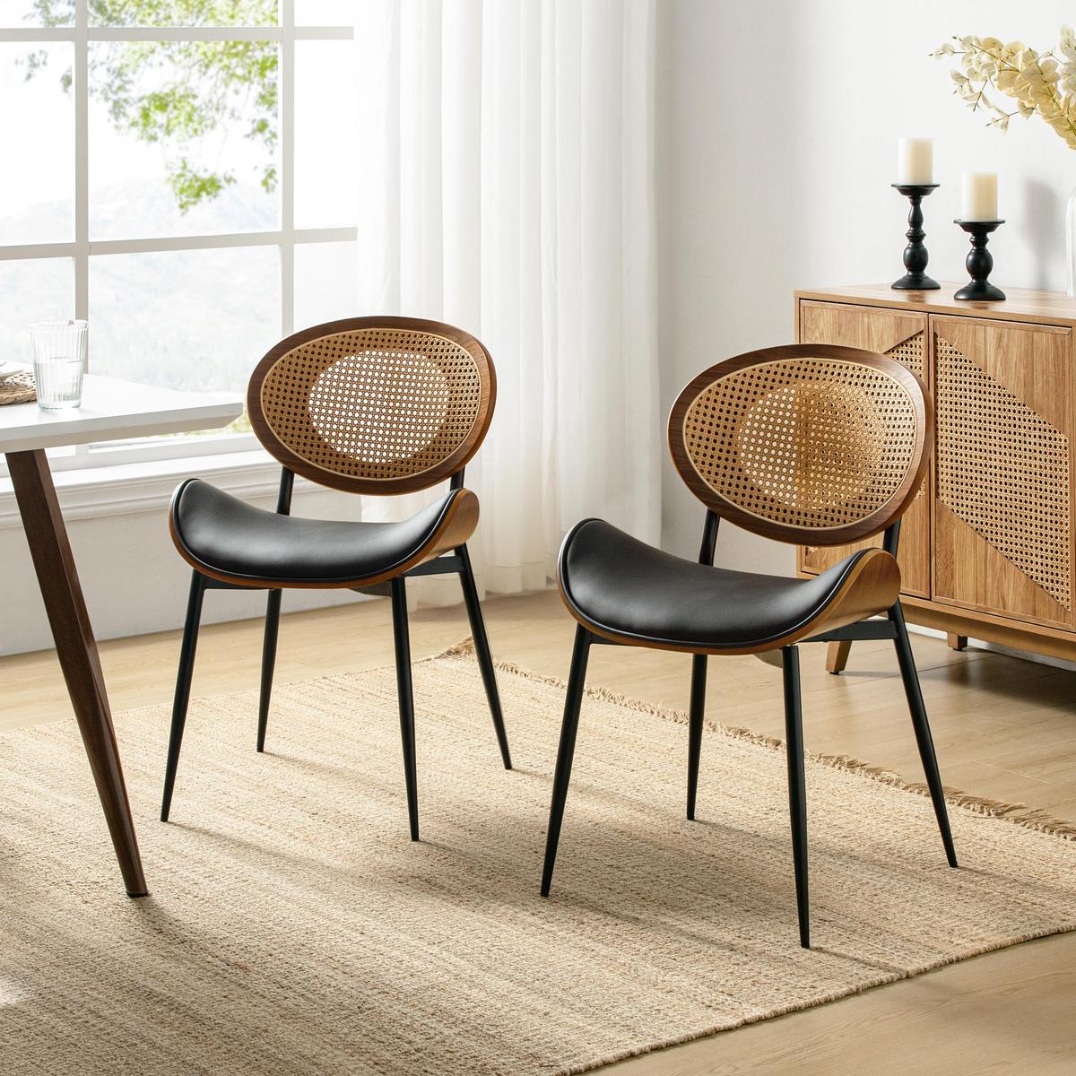 Flora Curved Wood Backrest Dining Chair Set of 2