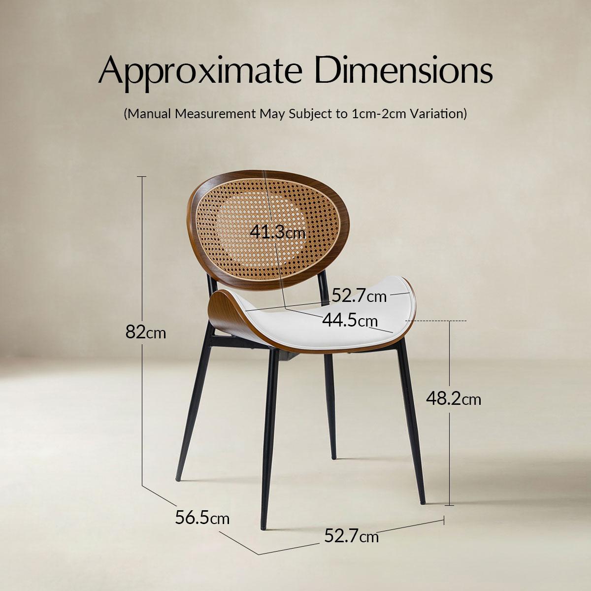 Curved Wood Backrest Cushion Dining Chair Set of 2