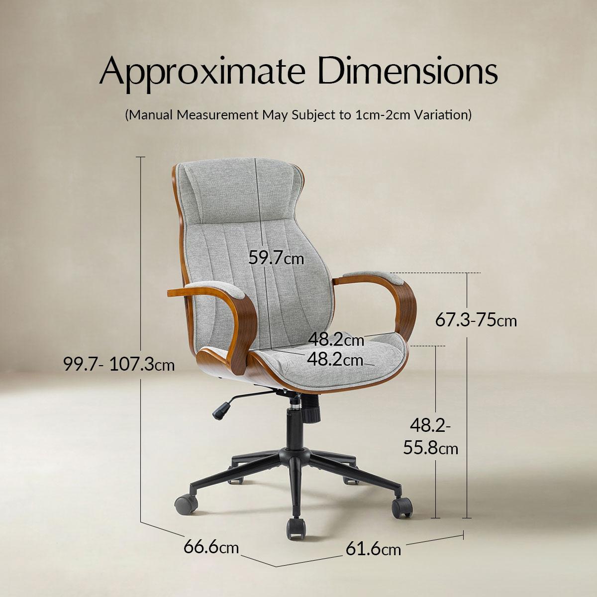 Amparo Adjustable Ergonomic Office Chair with Padded Arms