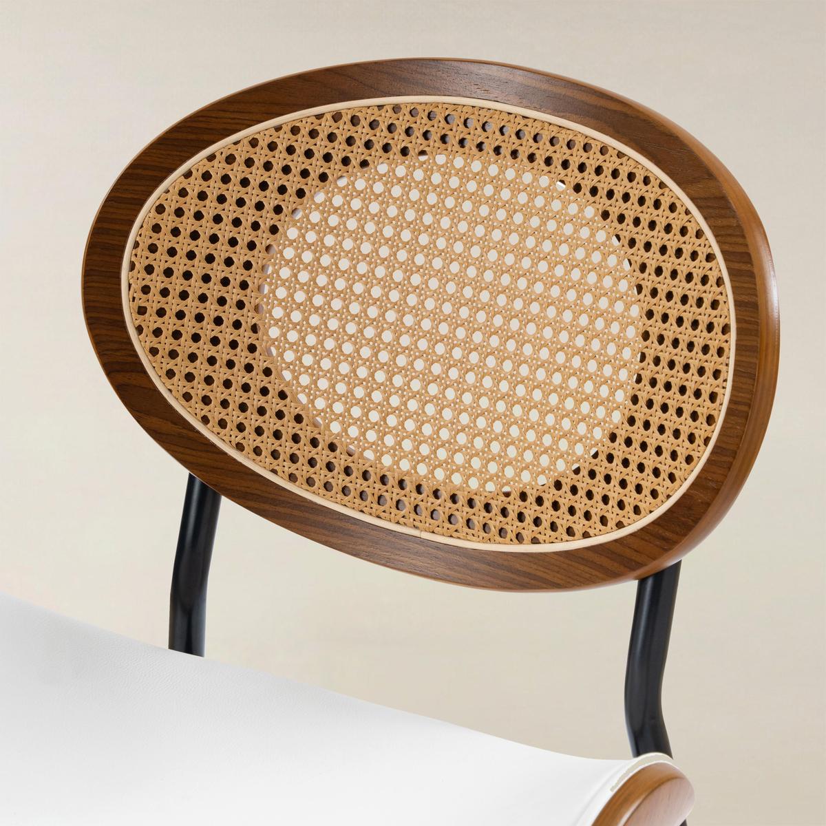 Curved Wood Backrest Cushion Dining Chair Set of 2