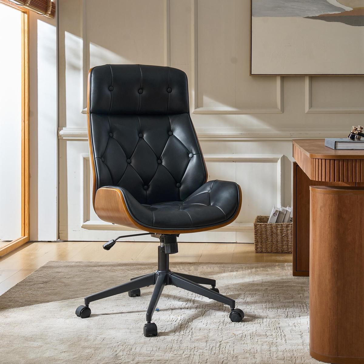 Linzy Genuine Leather Office Chair