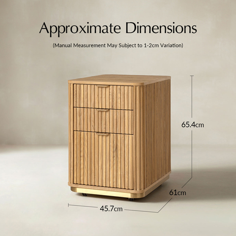 Mason Modern Fluted 3-Drawer Filing Cabinet