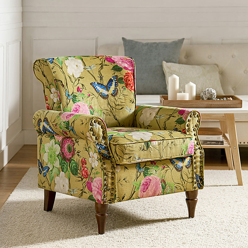 Artemisa Modern Floral Pattern Upholstered Armchair - HULALA HOME