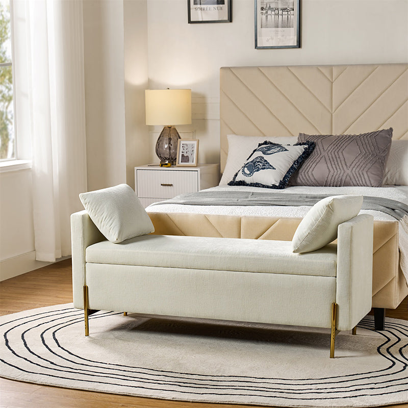 Arvid Flip Top Upholstered Storage Bench - HULALA HOME